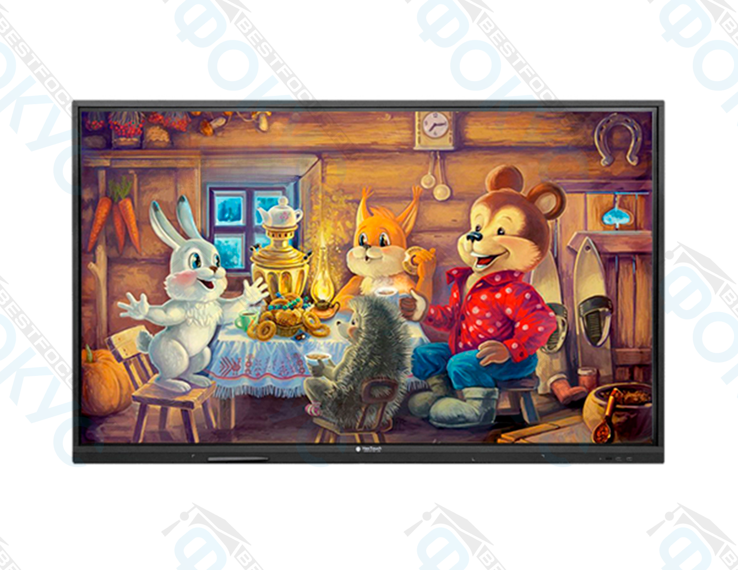 Интерактивная панель 55 дюймов с детской иллюстрацией для демонстраций и занятий в школах и детских садах