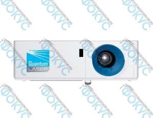Лазерный проектор InFocus INL2166 с синим объективом и логотипом Quantum Laser, вид спереди