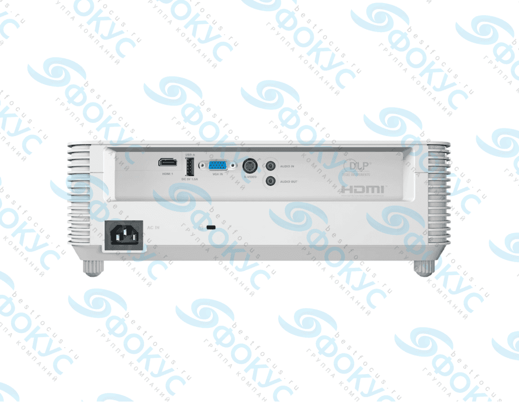 Задняя панель проектора InFocus IN0002SL с разъемами HDMI, VGA, S-Video и аудиовходами