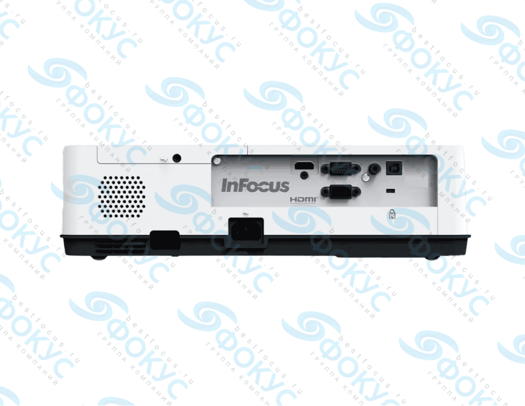 Проектор InFocus IN1014 вид сзади с HDMI, VGA и аудиоразъемами