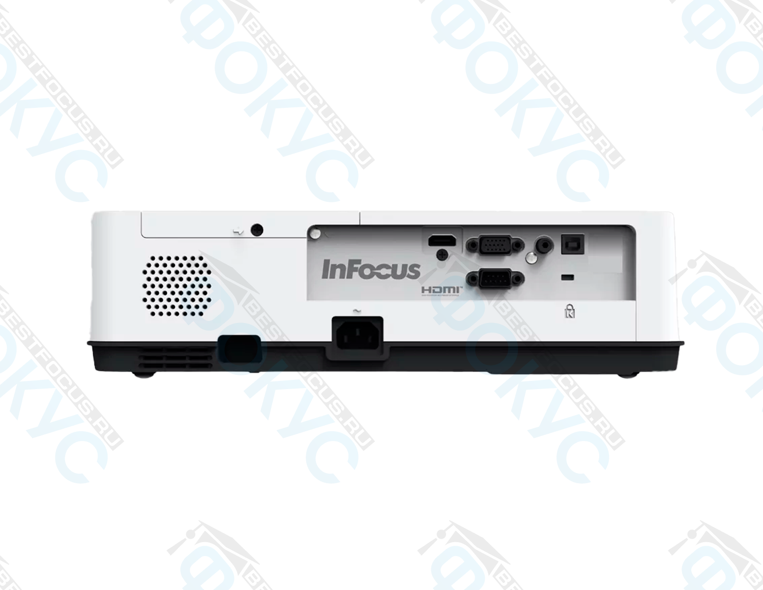 Проектор InFocus IN1014 вид сзади с HDMI, VGA и аудиоразъемами