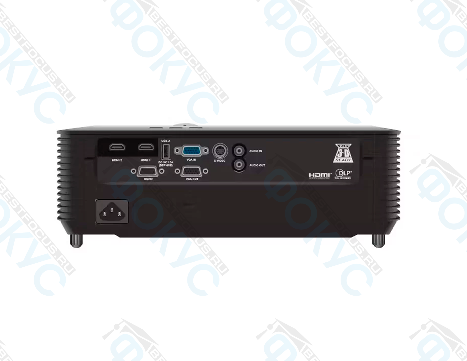 Разъемы проектора InFocus IN1148BST: HDMI, USB, VGA, S-Video, аудио вход и выход