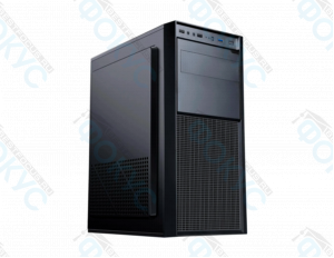 Системный блок компьютера Работа 416 в черном корпусе с фронтальными портами USB и вентиляционной решеткой