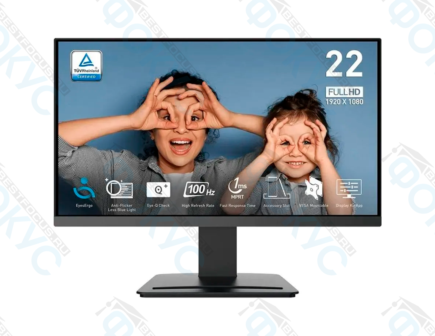 Монитор 21.5 дюйма с тонкими рамками и разрешением Full HD