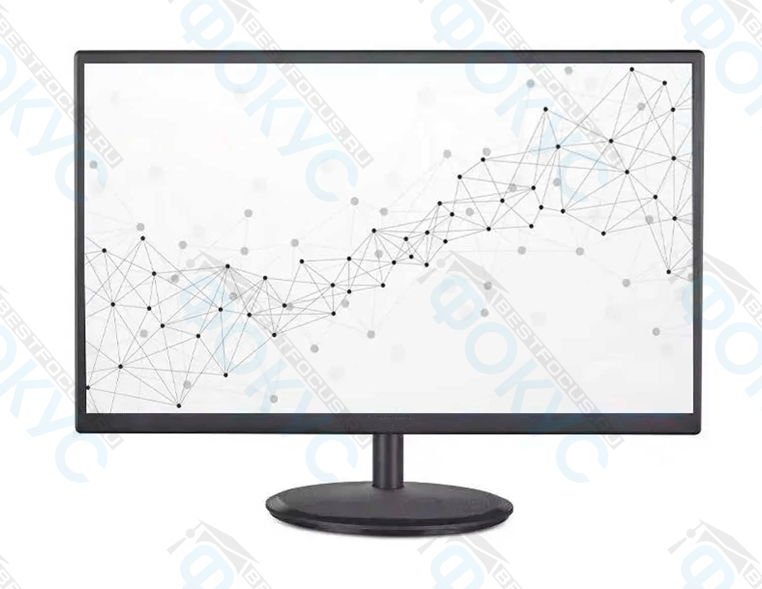 Монитор 21.5 дюйма с тонкими рамками и черной подставкой