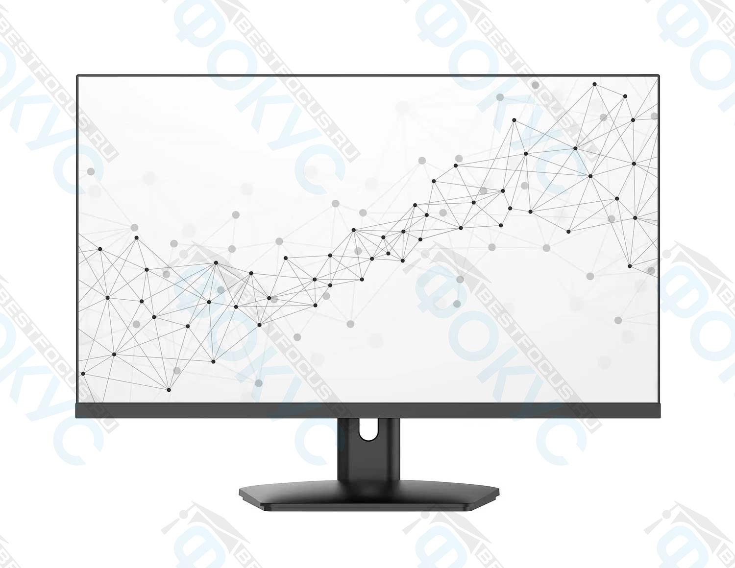 Монитор 23.8 дюйма с тонкими рамками и черной подставкой