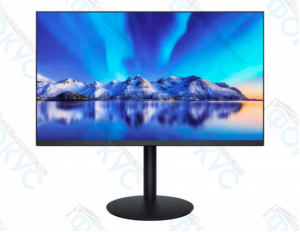 Монитор 23.8 дюйма с изображением горного пейзажа и северного сияния