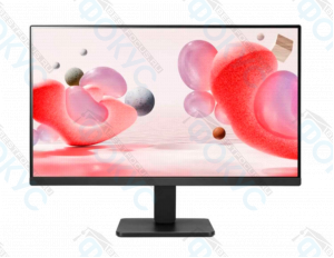 Монитор 23.8 дюйма с изображением абстрактных красных и розовых 3D фигур