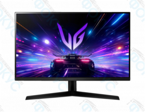 Монитор 27 дюймов с изображением спортивного автомобиля и неоновых световых эффектов