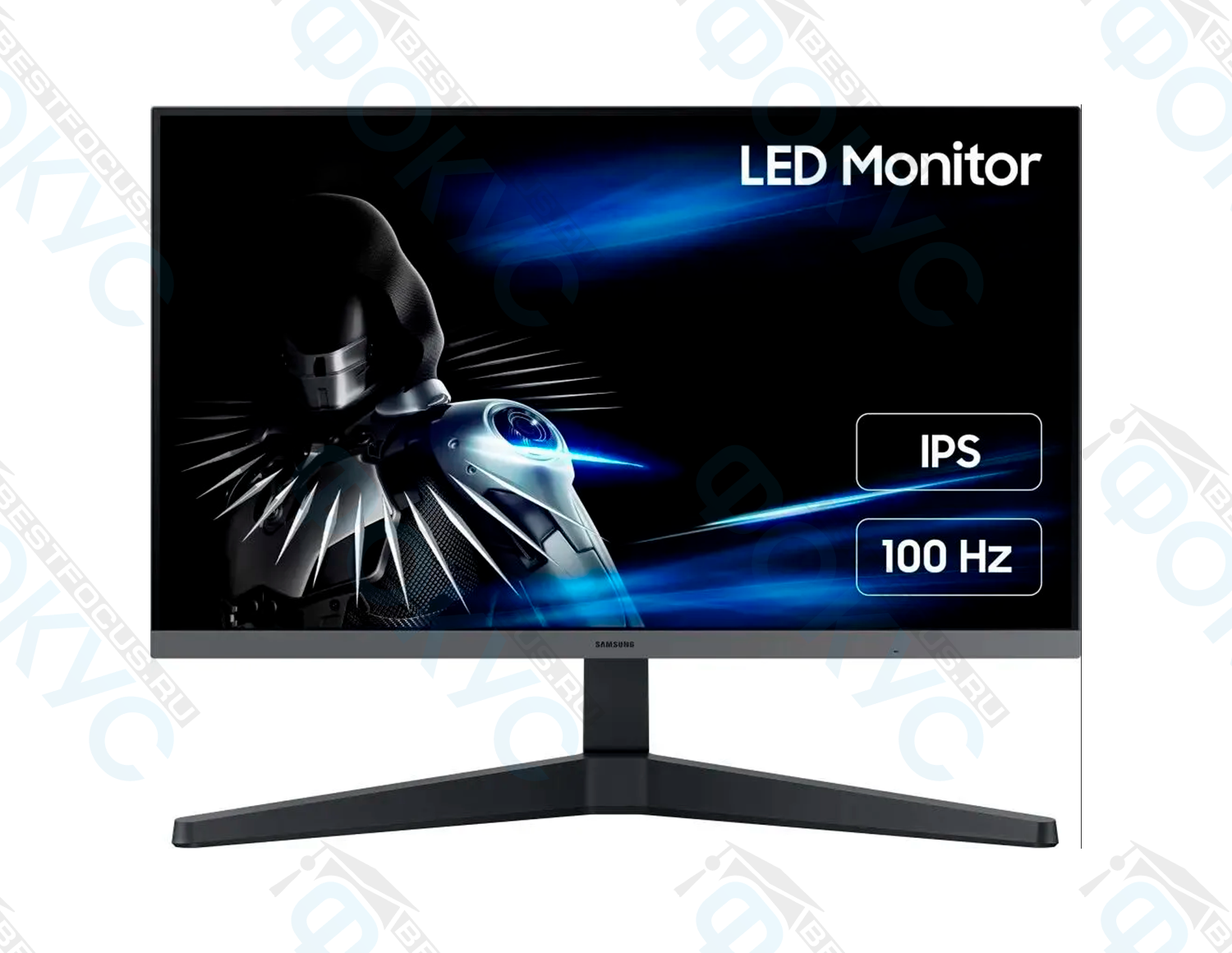 Игровой монитор 27 дюймов MAX487 с ярким неоновым фоном.