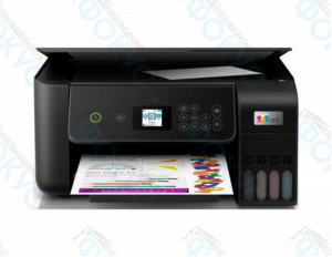 МФУ струйное с цветным дисплеем и прозрачными резервуарами для чернил для печати, копирования и сканирования документов