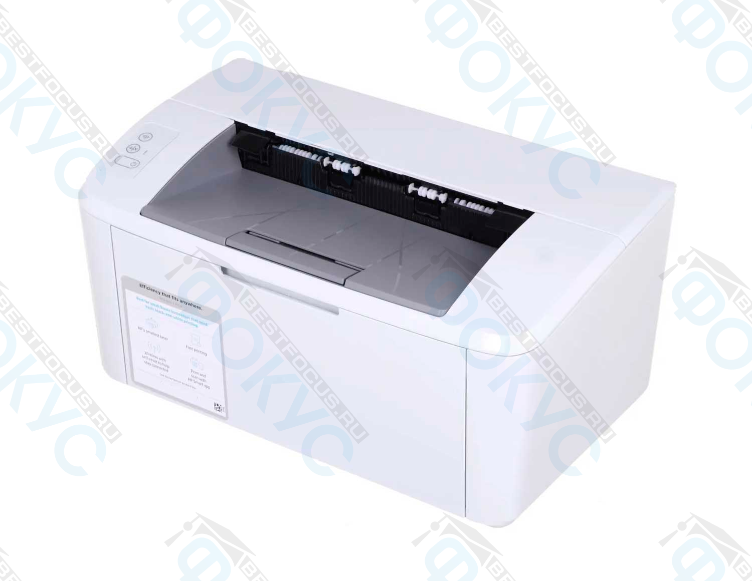 Компактный лазерный принтер белого цвета для офисной монохромной печати с верхней загрузкой бумаги
