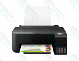 Цветной струйный принтер с системой непрерывной подачи чернил и выходным лотком с распечаткой