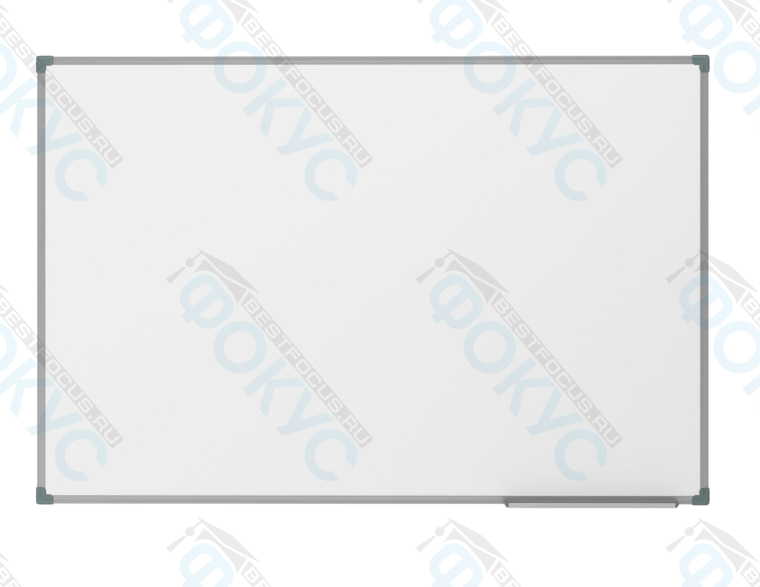 Маркерная доска для школы с серой рамкой и полкой для аксессуаров