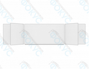 Пятиэлементная школьная доска белого цвета с распахнутыми боковыми створками, вид спереди