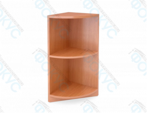 Угловой стеллаж из ЛДСП с двумя полками для хранения и организации пространства в офисе или учебном помещении