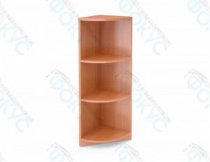 Высокий угловой стеллаж из ЛДСП с тремя полками для хранения документов и аксессуаров в офисе или школе