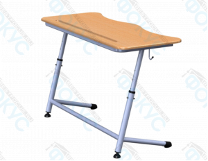 Двухместная ученическая парта с анатомической столешницей на металлокаркасе