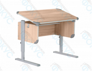Ученический стол с наклонной столешницей, регулируемой высотой и корпусом под дерево