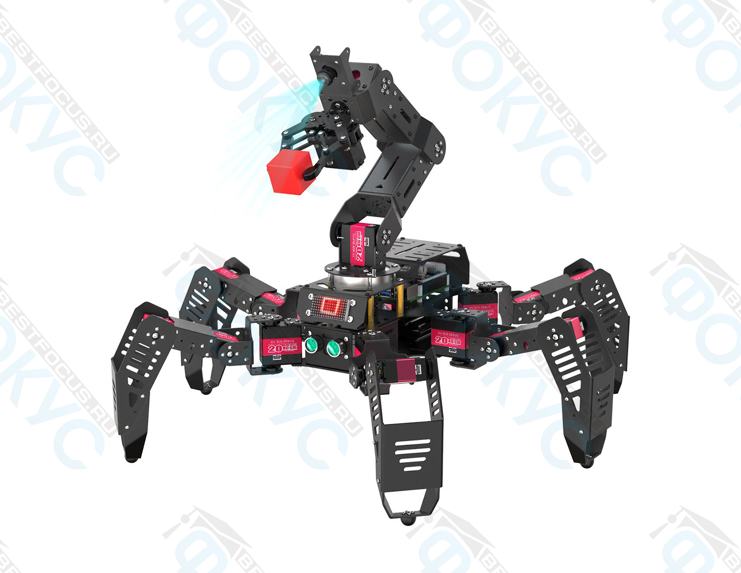 Образовательный робот с манипулятором и шестью опорами для изучения многокомпонентных робототехнических систем