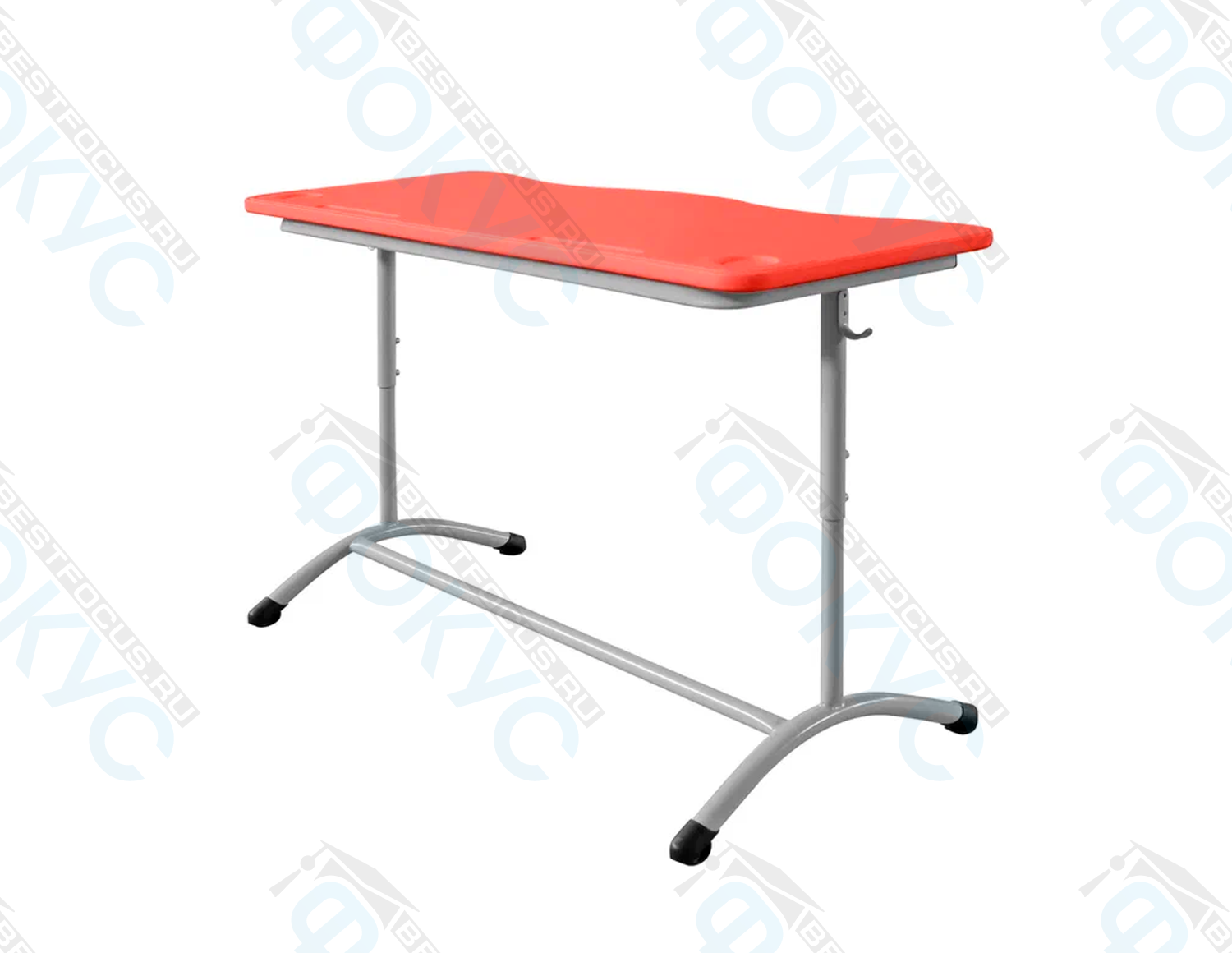 Стол ученический Вектор красный двухместный с пластиковой столешницей