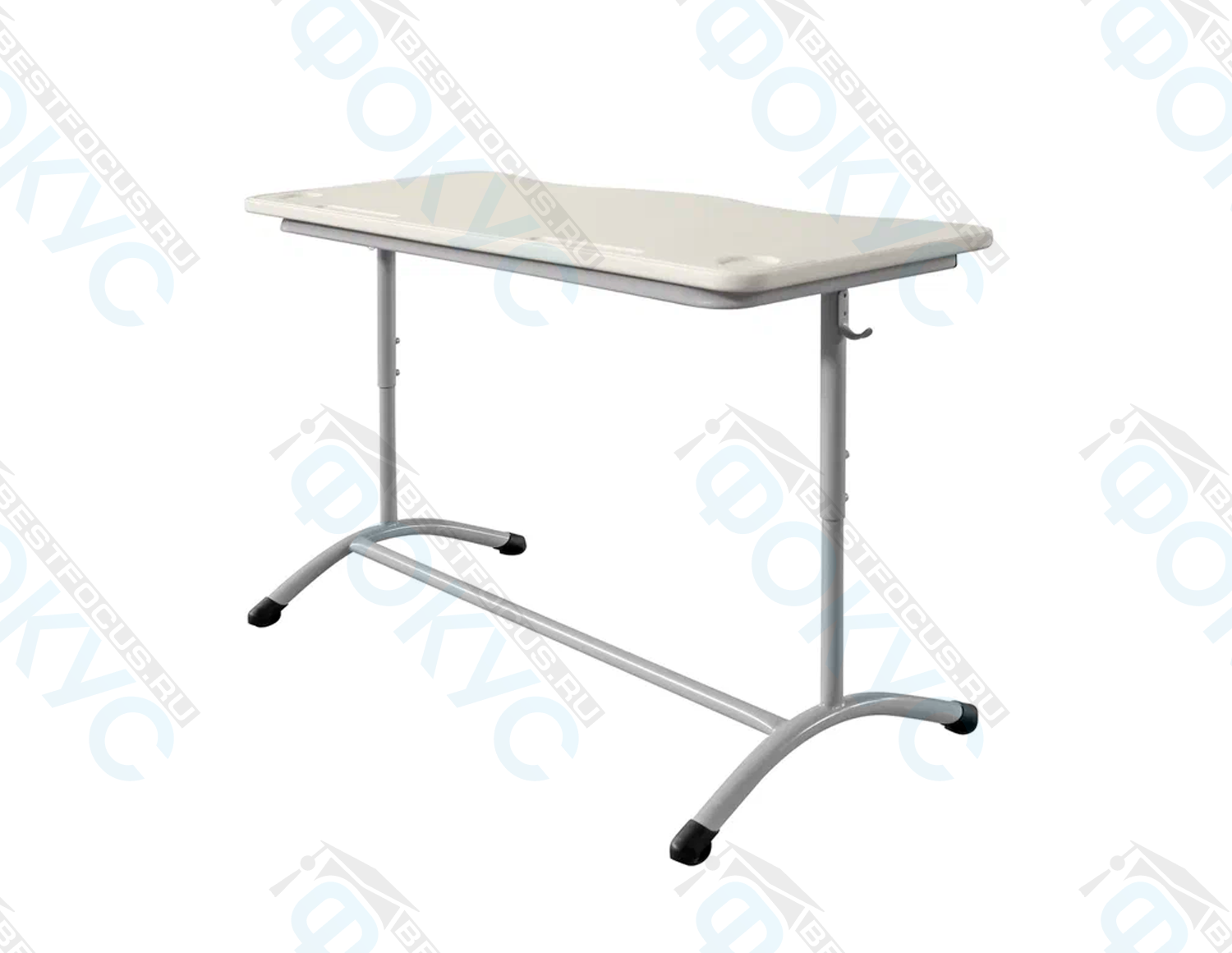 Стол ученический Вектор белый двухместный с пластиковой столешницей