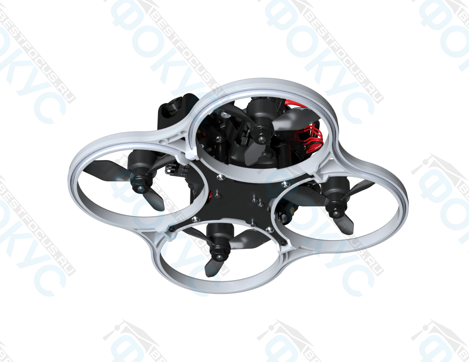 Образовательный квадрокоптер Навигатор FPV с пультом и FPV-шлемом для учебных занятий снизу