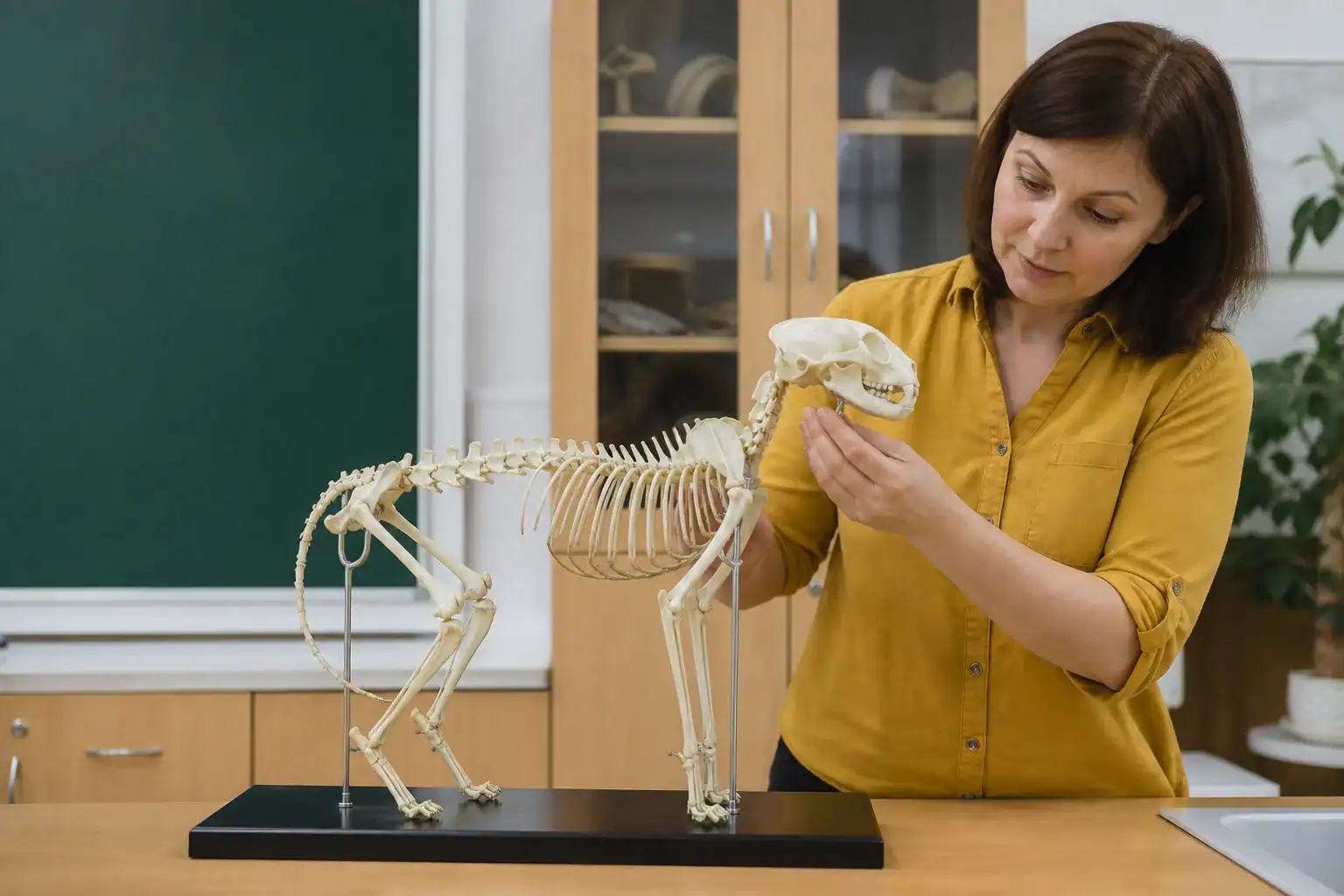 скелет кошки: практическое применение оборудования в школьном кабинете