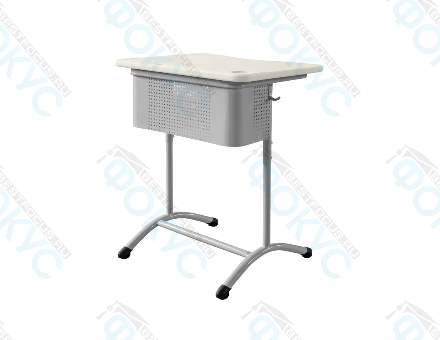 Стол ученический Вектор Про белый с пластиковым экраном и регулировкой высоты