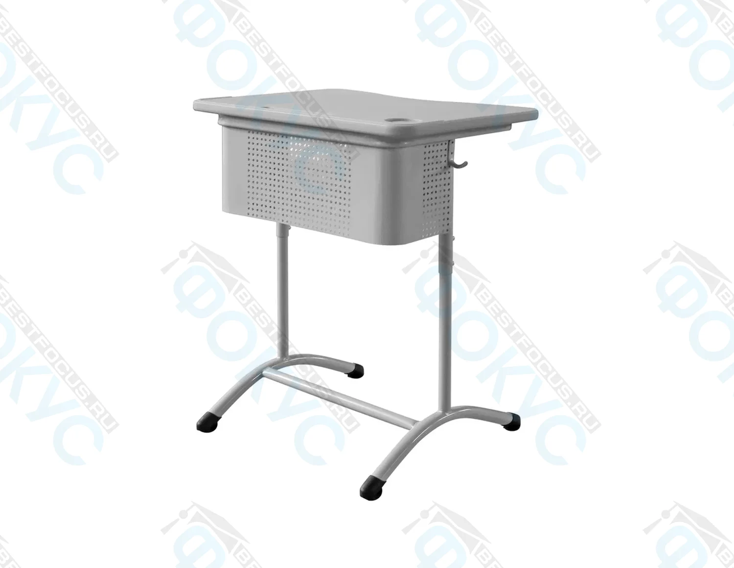 Стол ученический Вектор Про серый с пластиковым экраном и регулировкой высоты